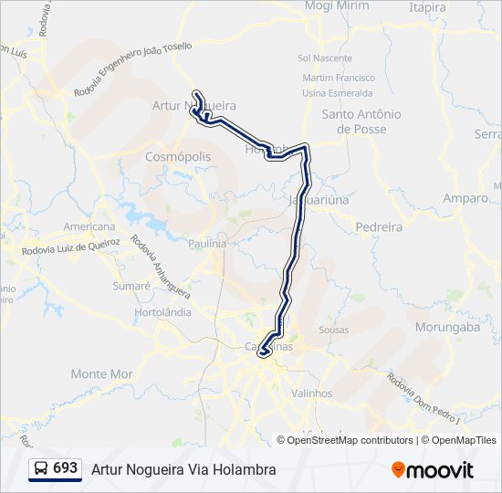 693 bus Line Map