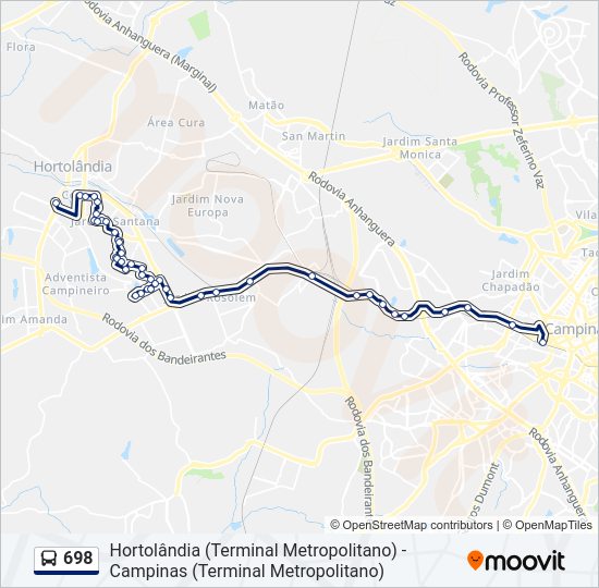 Mapa da linha 698 de 