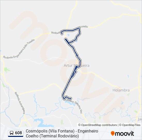 608 bus Line Map