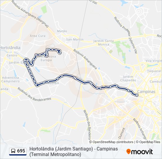 695 bus Line Map