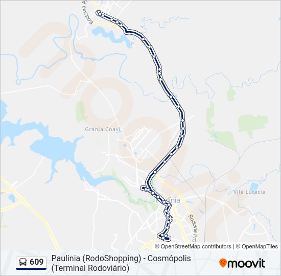 Mapa da linha 609 de 