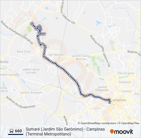 Mapa da linha 660 de 