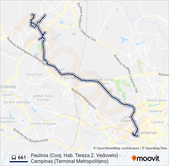 Mapa da linha 661 de 