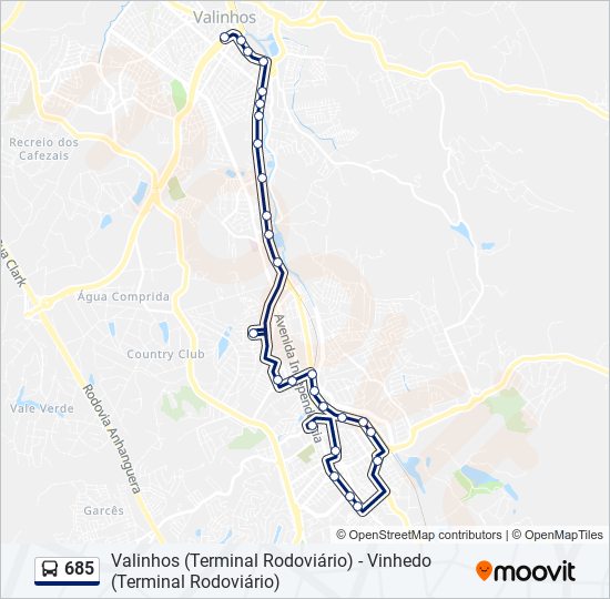 685 bus Line Map