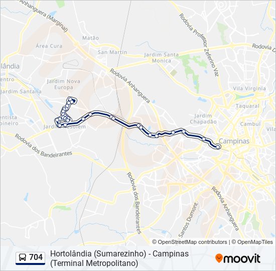 Mapa da linha 704 de 