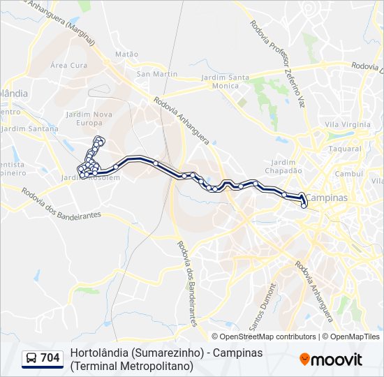 Mapa da linha 704 de 