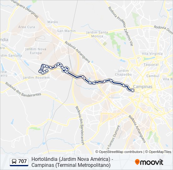 707 bus Line Map