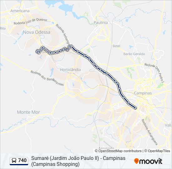 740 bus Line Map