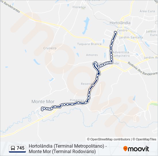 745 bus Line Map