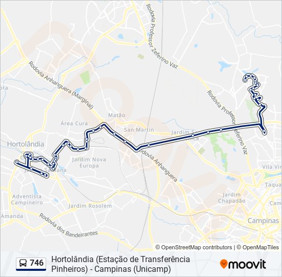 746 bus Line Map