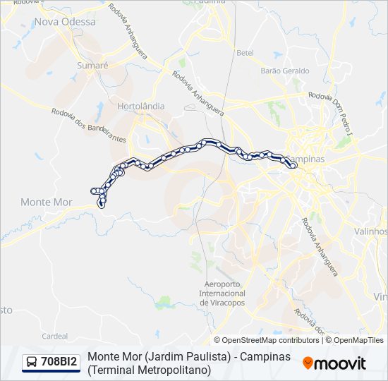 Mapa de 708BI2 de autobús