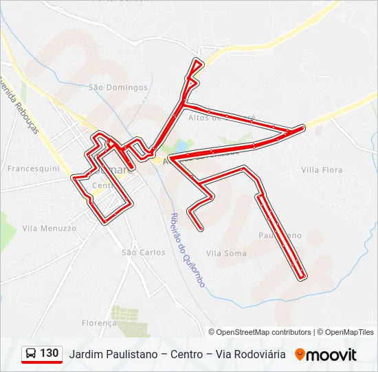130 Bus Line Map
