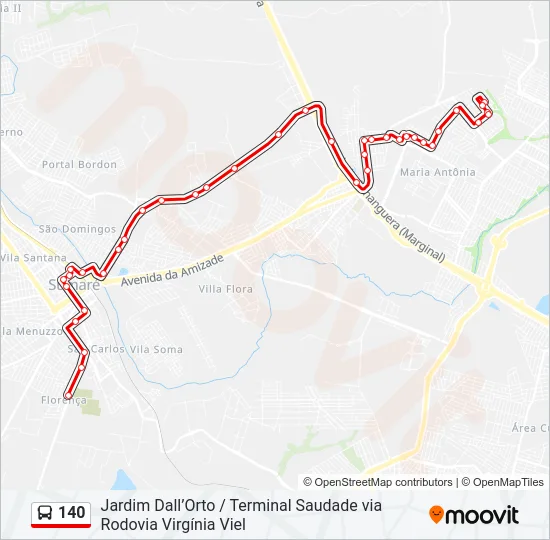140 Bus Line Map