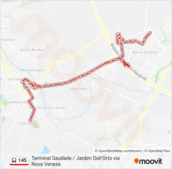 145 Bus Line Map