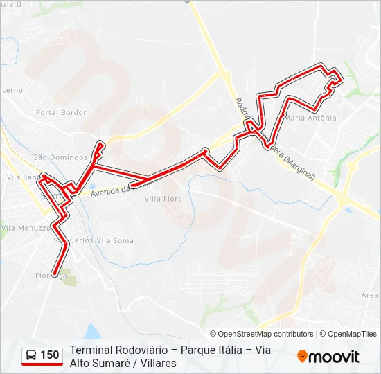 150 Bus Line Map