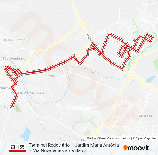155 Bus Line Map