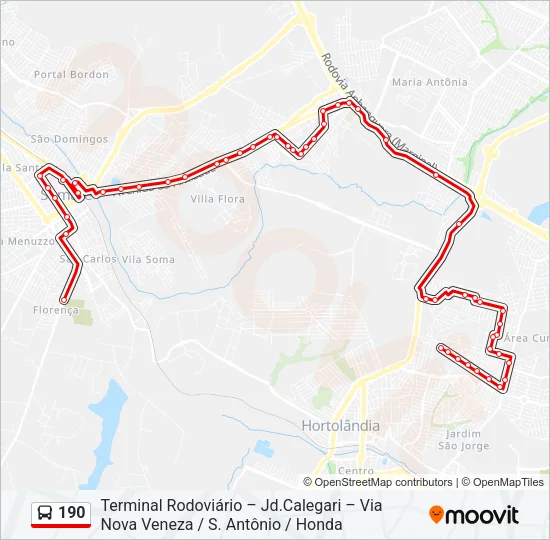 190 Bus Line Map