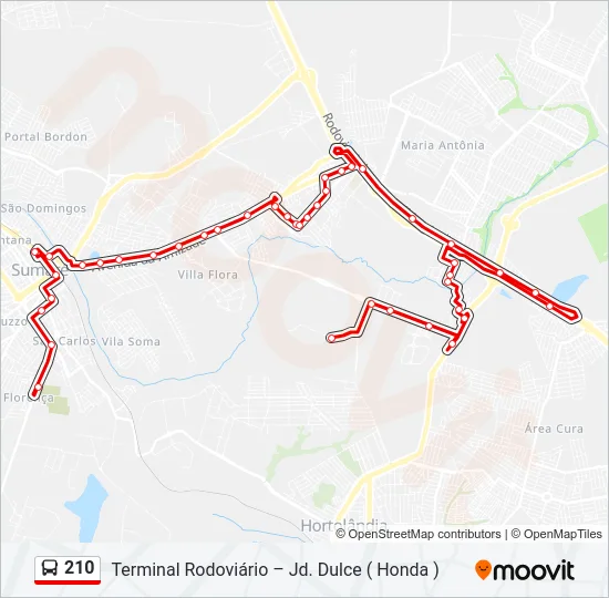 210 Bus Line Map