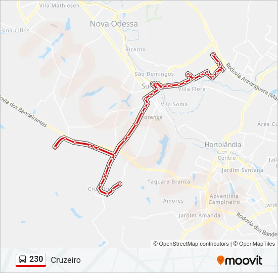 230 Bus Line Map