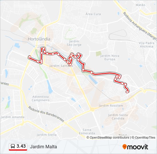 3.43 bus Line Map