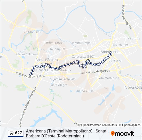 Mapa da linha 627 de 