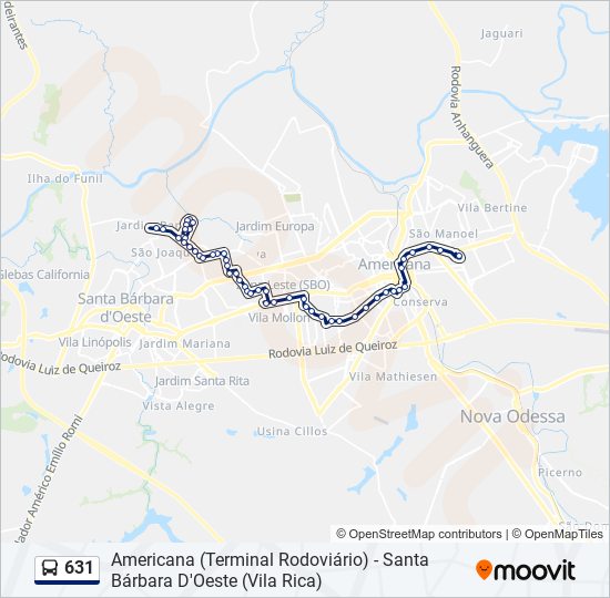 631 bus Line Map