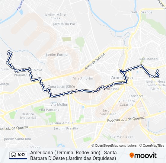 632 bus Line Map