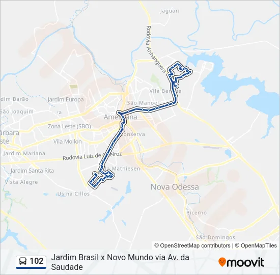 102 Bus Line Map