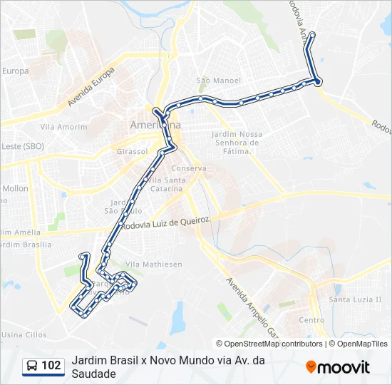 102 Bus Line Map