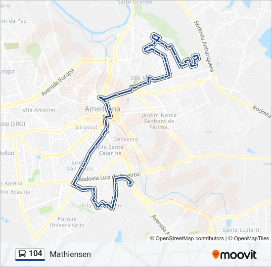 104 Bus Line Map