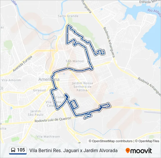 105 Bus Line Map