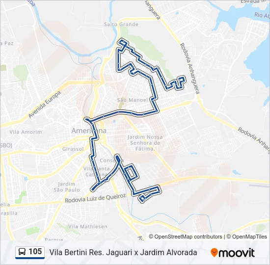 105 Bus Line Map
