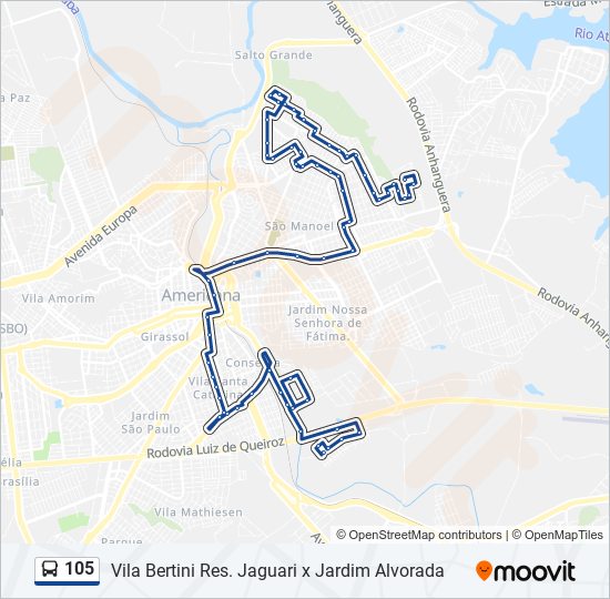 Rota da linha 105: horários, paradas e mapas - Alvorada (Atualizado)