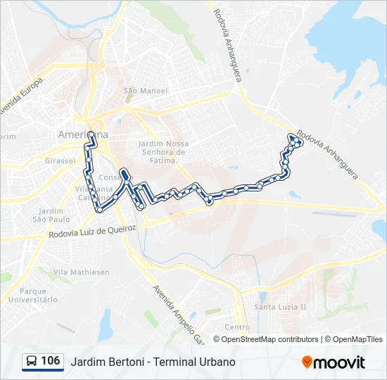 106 Bus Line Map