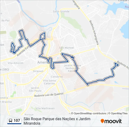 107 Bus Line Map