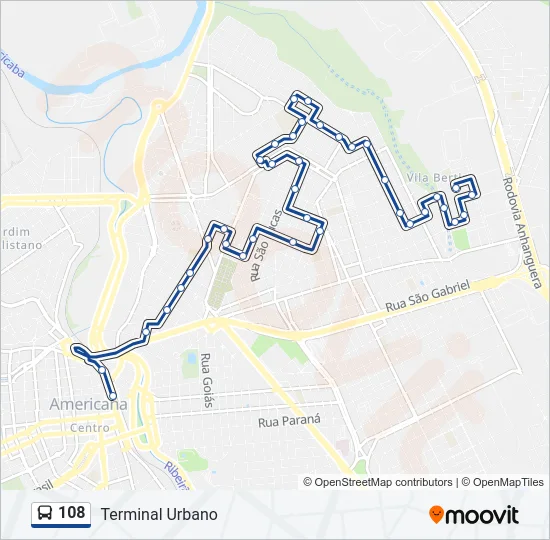 108 Bus Line Map