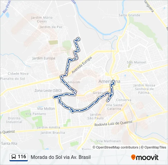 116 Bus Line Map