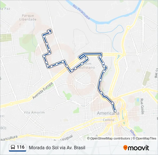 116 Bus Line Map