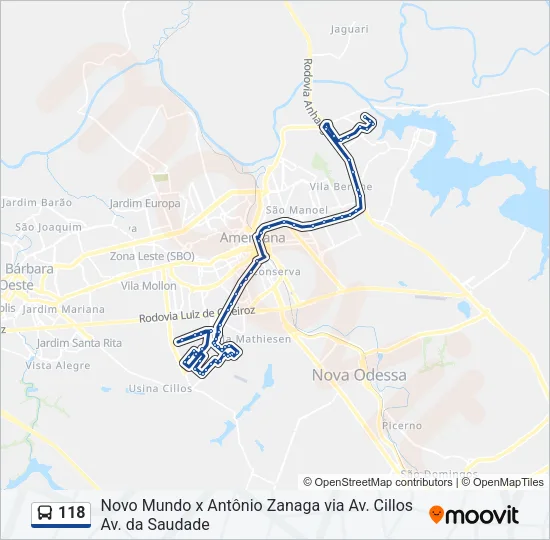 118 Bus Line Map