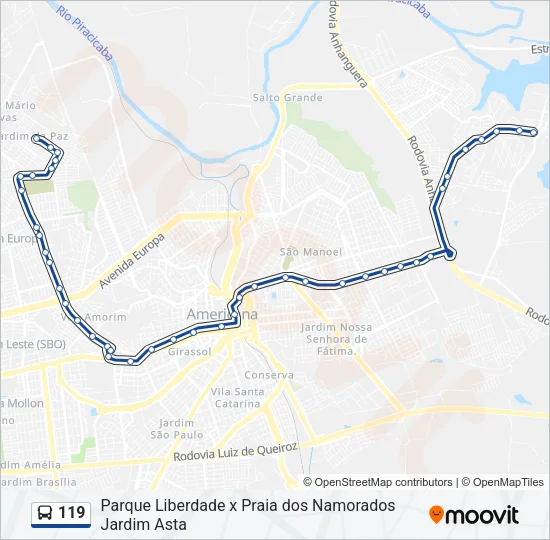 119 Bus Line Map