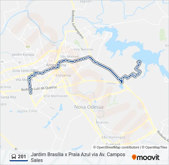 201 Bus Line Map