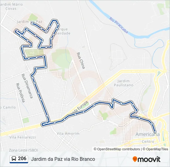 206 Bus Line Map