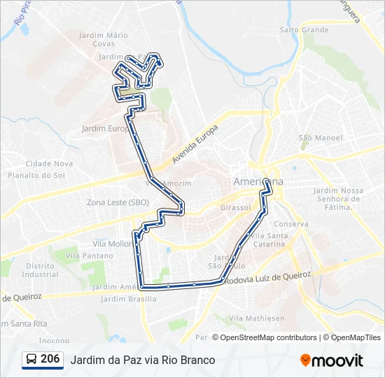 206 Bus Line Map