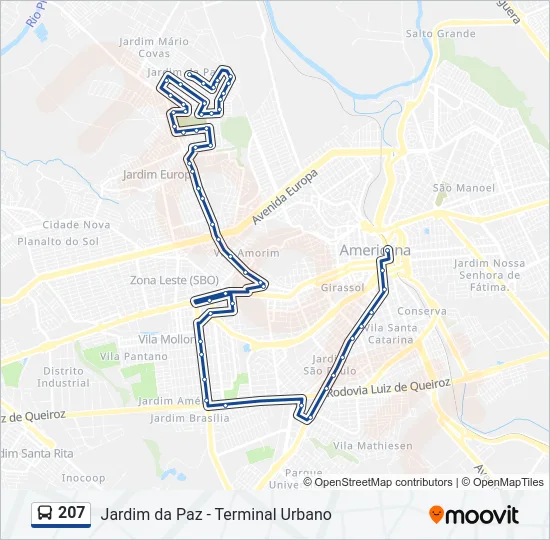 207 Bus Line Map
