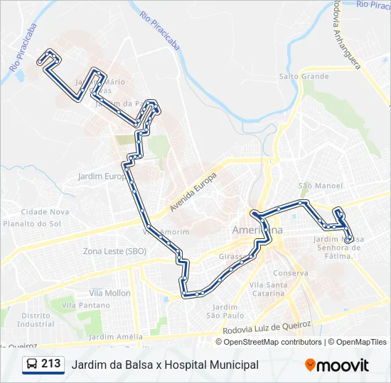 213 Bus Line Map