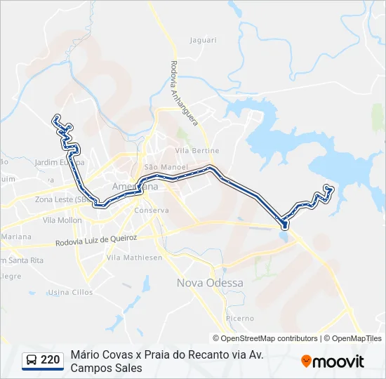 220 Bus Line Map