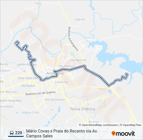 220 Bus Line Map