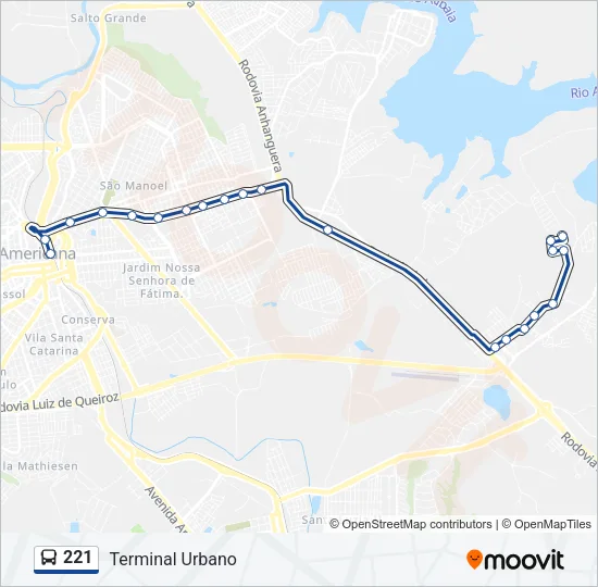 221 Bus Line Map