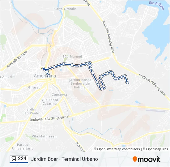 224 Bus Line Map