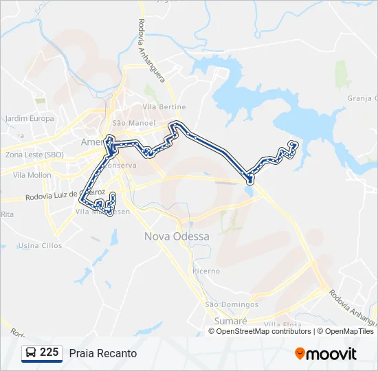 225 Bus Line Map
